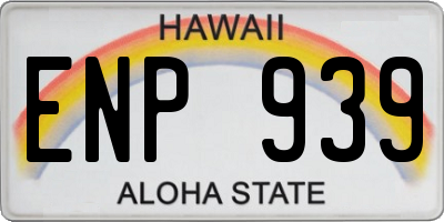 HI license plate ENP939