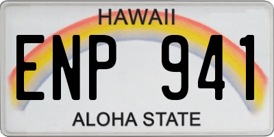 HI license plate ENP941