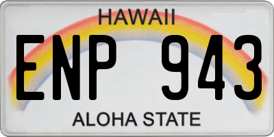 HI license plate ENP943