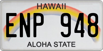 HI license plate ENP948
