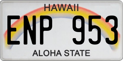 HI license plate ENP953