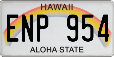 HI license plate ENP954