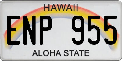 HI license plate ENP955