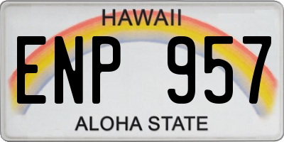 HI license plate ENP957