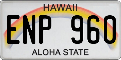HI license plate ENP960