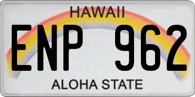 HI license plate ENP962