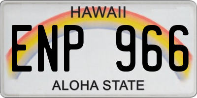HI license plate ENP966