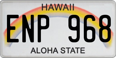 HI license plate ENP968