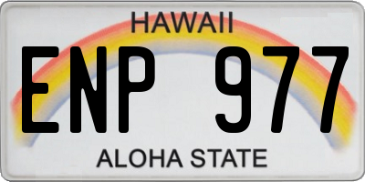 HI license plate ENP977