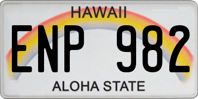 HI license plate ENP982