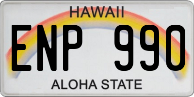 HI license plate ENP990