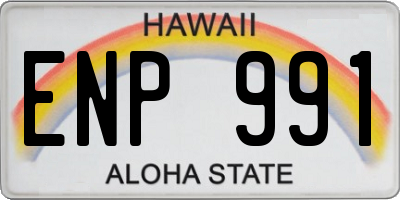 HI license plate ENP991