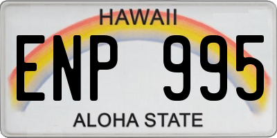 HI license plate ENP995