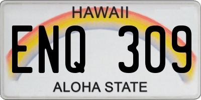 HI license plate ENQ309