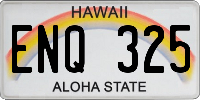 HI license plate ENQ325