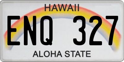 HI license plate ENQ327
