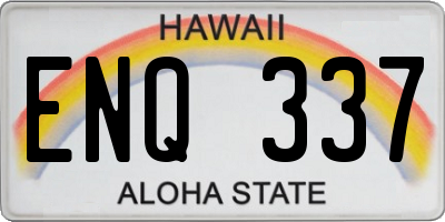HI license plate ENQ337