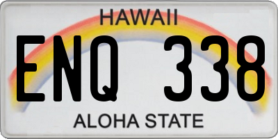 HI license plate ENQ338