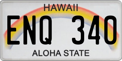 HI license plate ENQ340