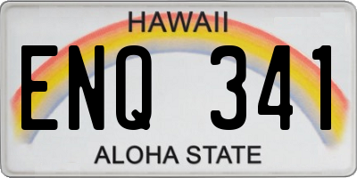 HI license plate ENQ341