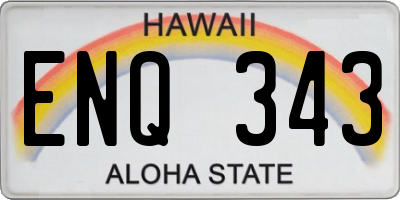 HI license plate ENQ343