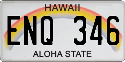 HI license plate ENQ346