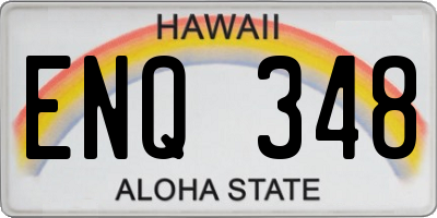 HI license plate ENQ348