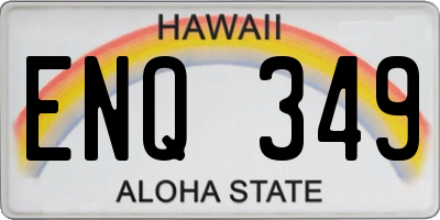 HI license plate ENQ349