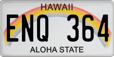 HI license plate ENQ364