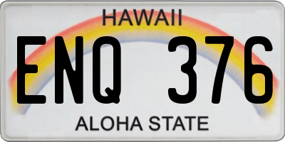 HI license plate ENQ376