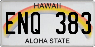 HI license plate ENQ383