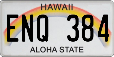 HI license plate ENQ384