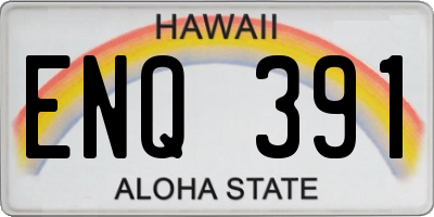 HI license plate ENQ391
