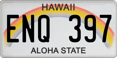 HI license plate ENQ397