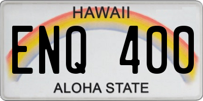 HI license plate ENQ400