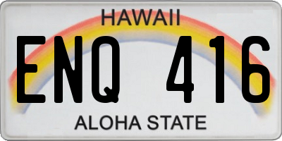 HI license plate ENQ416