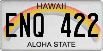 HI license plate ENQ422
