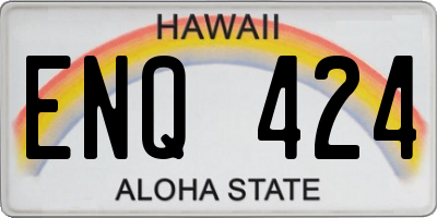 HI license plate ENQ424