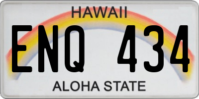HI license plate ENQ434