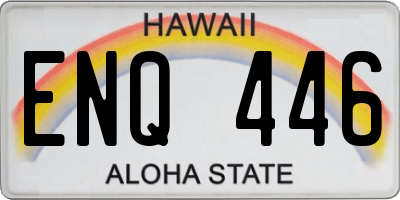 HI license plate ENQ446