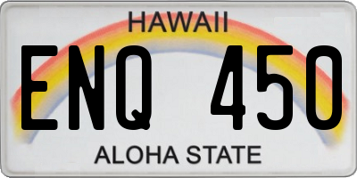 HI license plate ENQ450