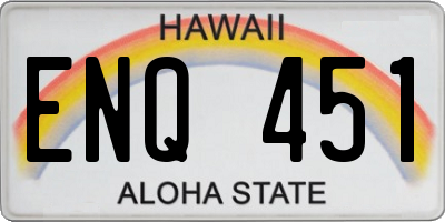 HI license plate ENQ451
