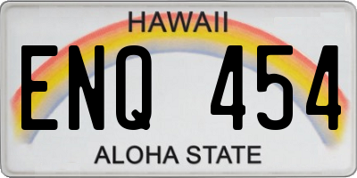 HI license plate ENQ454