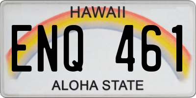 HI license plate ENQ461