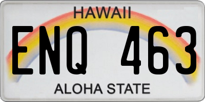 HI license plate ENQ463