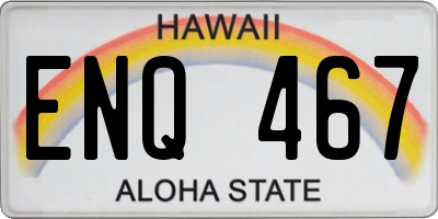 HI license plate ENQ467