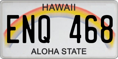 HI license plate ENQ468
