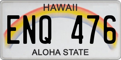 HI license plate ENQ476