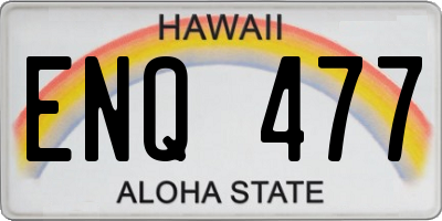 HI license plate ENQ477