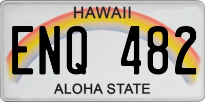 HI license plate ENQ482
